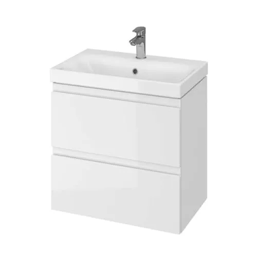 Cersanit S801-227 MODUO Slim 60: Elegantes Badezimmer Set - Badezimmermöbel Set mit schlanker Schrank und Waschbecken in Weiß, perfekt für moderne Räume und platzsparend.