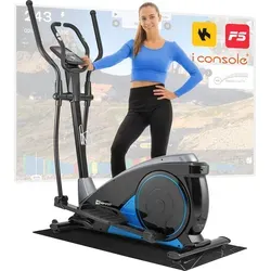 Hop-Sport Crosstrainer HS-060C mit Bluetooth & 32 Widerstandsstufen - Crosstrainer für intensives Training mit Bluetooth, USB-Anschluss und 32 elektronischen Widerstandsstufen. Ideal für Zuhause, bis 150 kg belastbar und ausgestattet mit Pulssensoren und Getränkehalter.