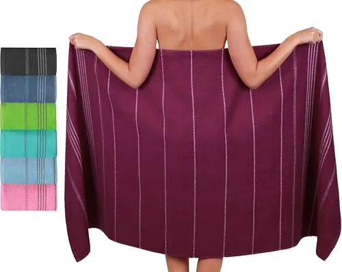 Betz XXL Badetuch LINES 90x180 cm - Strandtuch aus 100% Baumwolle, extra groß für optimalen Komfort am Strand oder im Schwimmbad. Erhältlich in bunten Farben mit feinen Linien – perfekt für den Sommer!