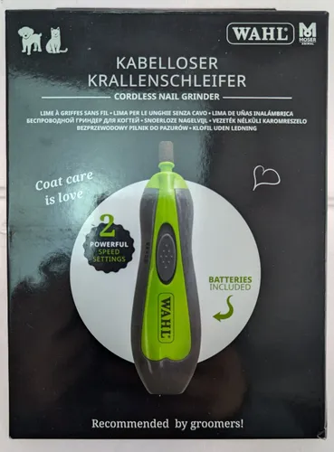 Moser Wahl 2302-0050 Elektrischer Krallenschleifer - 4 Geschwindigkeiten, kabellos und super leise für sicheres Krallen schneiden