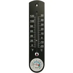 Metaltex Thermometer mit Hygrometer 298032000 - Praktisches Kombigerät zur Messung von Temperatur und Luftfeuchtigkeit. Ideal für Innen- und Außenbereich, mit einfacher Wandmontage und klarer Skala für einfache Ablesung.
