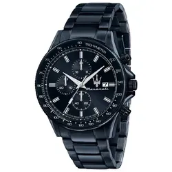MASERATI STILE Chrono Herrenarmbanduhr - Schwarz, 45 mm - Herrenuhren mit hochwertigem Edelstahl, 10 ATM Wasserresistenz und elegantem Design. Ideal für stilbewusste Männer, die ein markantes Statement setzen möchten.