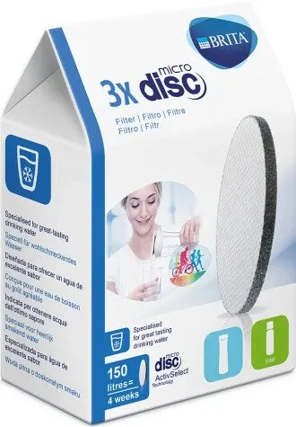 BRITA Micro Disk 3er-Pack - Praktische Wasserfilterkartuschen für BRITA Kannen, sorgen für frisches Wasser und sind ideal für den täglichen Gebrauch.