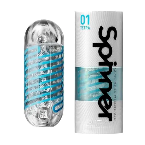 TENGA Spinner Wiederverwendbare Masturbationshilfe für Männer, Blau - Sexspielzeug mit spiraligem Vergnügen! Geometrische Flächen sorgen für intensive Stimulation. Hygienisch und wiederverwendbar, inklusive Tenga Hole Lotion für ein optimales Erlebnis.