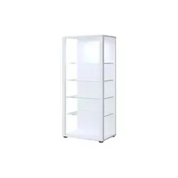VCM Glasvitrine Glasol III, stehend mit 4 Fachböden - Vitrine in weiß mit 4 höhenverstellbaren Fachböden aus ESG-Sicherheitsglas, ideal zur stilvollen Präsentation Ihrer Schmuckstücke.