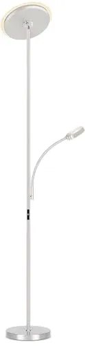 Dimmbarer Deckenfluter mit Leseleuchte – Titan, Rund, ST58, MeLiTec - Moderner LED-Deckenfluter mit flexibler Leseleuchte für individuelle Lichtgestaltung. Die dimmbare Stehleuchte sorgt für angenehmes Raumlicht und gezielte Beleuchtung – ideal für jeden Wohnbereich.