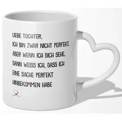 22Feels Tasse Tochter Geschenk Geburtstag 18 Jahre Kinder Abi Bachelor Weihnachten, Keramik, Made In Germany, Spülmaschinenfest, Herzhenkel weiß