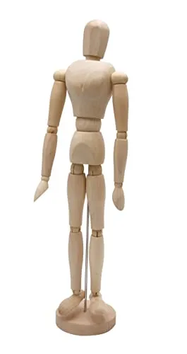 Paintersisters Gliederpuppe 40cm hoch, Mannequin, Zeichenpuppe, aus feinem Samalholz – FSC, Zeichenpuppe aus Holz, Holzfigur, Holzpuppe