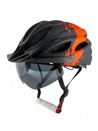 Dynamischer City-Helm (Unisex) für Damen & Herren – Schwarz/Rot mit LED & Magnet-Visier - Ultraleichter Fahrradhelm mit integriertem LED-Rücklicht für optimale Sichtbarkeit im Straßenverkehr. Das innovative Magnet-Visier ermöglicht müheloses Tragen von Sehbrillen. Ideal für Pendler und Stadtfahrer.