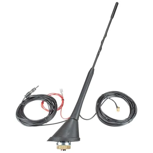 tomzz Audio 1000-023 DAB Antenne Auto - Kombi Dachantenne für DAB+ und UKW mit integriertem Verstärker. Ideal für optimalen Radioempfang im Auto. Kabellänge 5m, einfache Installation.