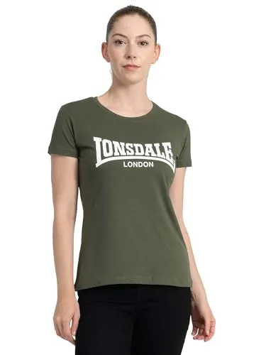 Lonsdale Frauen T-Shirt CARTMEL Olive/White L