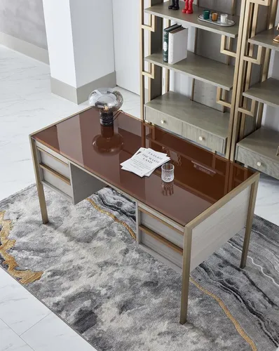Luxus Schreibtisch Tisch Schreibtische Büro Chef Tische Einrichtug Möbel Holz