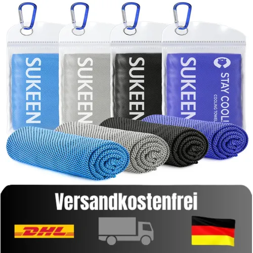Kühltuch Set - Kühltücher für Sport und Outdoor-Aktivitäten - Dieses Kühlhandtuch aus hochdichtem Mikrofaser-Kühlgewebe bietet sofortige Kühlung durch einfaches Befeuchten. Ideal für Sport, Reisen und heiße Tage, leicht und tragbar mit praktischer Tragtasche.