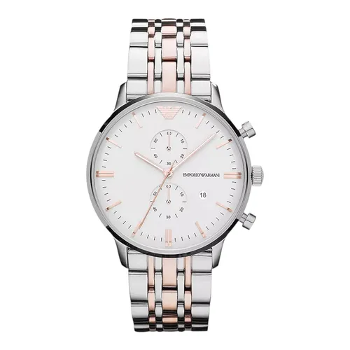 Emporio Armani Chronograph Herrenuhr AR0399 – Elegante Quarzuhr für Herren - Hochwertige Quarzuhr mit analoger Anzeige, edlem Edelstahl-Gehäuse und Armband. Ideal für stilvolle Anlässe und den täglichen Gebrauch.