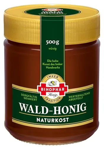 BIHOPHAR Wald-Honig 500g - Brotaufstrich aus traditioneller Imkerei, 100% Bio-Qualität und reich an natürlichen Aromen, ideal für gesundheitsbewusste Genießer.