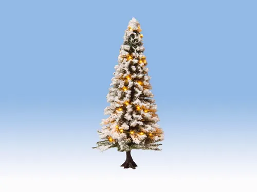 NOCH® Beleuchteter Weihnachtsbaum mit 30 LEDs - Landschaftsgestaltung mit festlicher Beleuchtung: Der 12 cm hohe, verschneite Weihnachtsbaum sorgt mit 30 warmweißen LEDs für eine stimmungsvolle Winterlandschaft in H0, TT und 0.