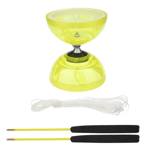Will LIke Diabolo mit Kugellager, Jonglierset mit Diabolostab, Diabolo-Freizeitsport, perfekt für Outdoor-Sportarten (Gelb)