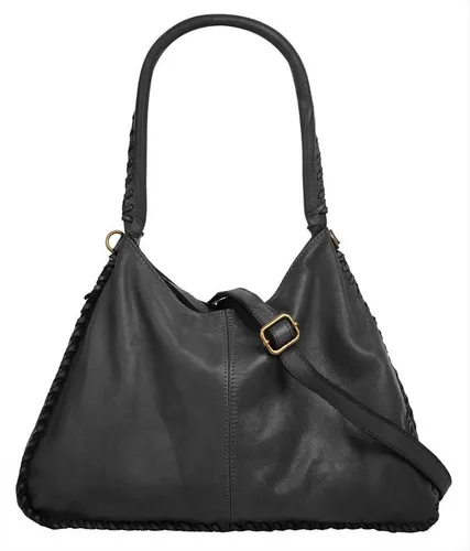 Samantha Look Shopper Damen 021266 grau - Elegante Handtasche aus 100% Rindleder, mit viel Platz und abnehmbarem Schultergurt für optimalen Tragekomfort. Perfekt für den Alltag!