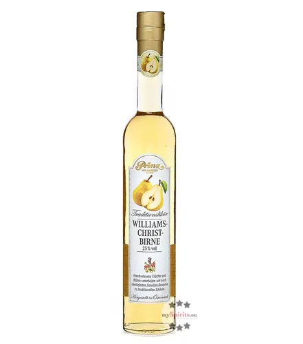 Prinz Williams-Christ-Birnen-Likör - Likör & Kräuterschnaps, köstlicher Williams-Christ-Birnen-Likör aus feinstem Fruchtsaft mit typisch süßem Birnenaroma und 25 % vol.