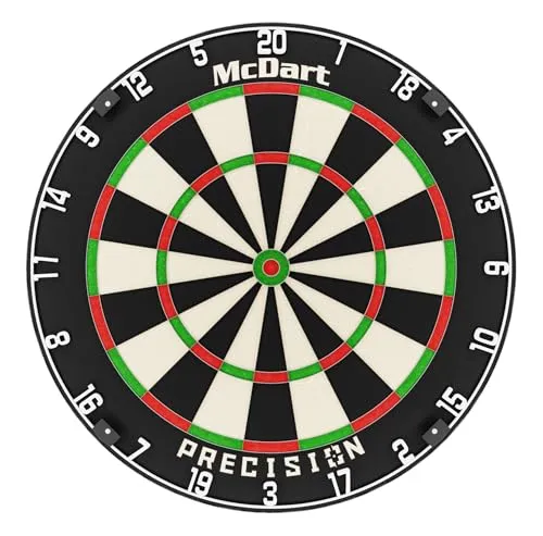 McDart Precision Steeldartboard - Professionelle Dartscheibe mit 45,5 cm Durchmesser, ultra-dünner Spinne zur Minimierung von Abprallern und optimaler Trefferfläche – ideal für ambitionierte Dartspieler.