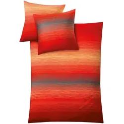 Kleine Wolke Bettwäsche Satin CHICAGO Paprika 155 x 220 cm - Stilvolle Bettwäsche Satin CHICAGO in Paprika mit modernem Streifendessin. Aus 100% Baumwolle, pflegeleicht und mit praktischem Reißverschluss für einfaches Beziehen.