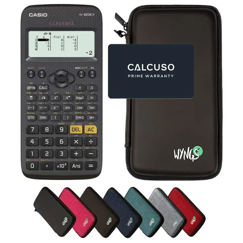Casio fx-82DE X mit WYNGS Schutztasche - Wissenschaftlicher Taschenrechner - Wissenschaftlicher Taschenrechner mit 276 Funktionen und verbesserter Benutzeroberfläche, inklusive robuster Schutztasche von WYNGS für optimalen Schutz. Ideal für Schule, Studium und Beruf.