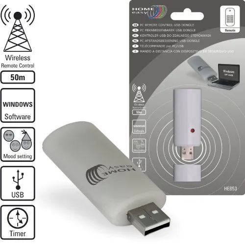 Fernbedienbarer PC-USB Dongle - Steuern Sie Schalter und Dimmer bequem vom PC aus. Ideal für die Heimautomatisierung und einfach zu bedienen.