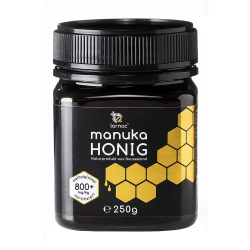 Larnac Manuka Honig MGO 800+ 250g - Brotaufstriche: Hochwertiger Manuka Honig aus Neuseeland mit garantiertem MGO-Gehalt von 800 mg/kg, geprüft auf Echtheit und Qualität.