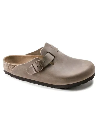 Birkenstock Classic Unisex Boston Clogs, Tabacco Brown, 37 EU - Hausschuhe mit einem bequemen Komfort-Fußbett und strapazierfähigem antikem Leder für den perfekten Tragekomfort zu Hause.
