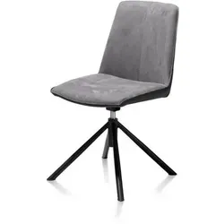 Henders & Hazel Brody Esszimmerstuhl 2er Set - Esszimmerstühle mit zeitlosem Design und ergonomischer Rückenlehne für optimalen Sitzkomfort, eleganter Stoffmix in Anthrazit und robustem Metallgestell für lange Lebensdauer.