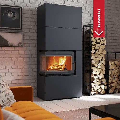 Kaminofen kratki Simple 8 kW - Doppelseitiger Heizeinsatz in modernem Design - Kaminöfen, energieeffizient und ohne Schornstein nutzbar, ideal für den Innenbereich mit variabler Wärmesteuerung und natürlicher Entlüftung.