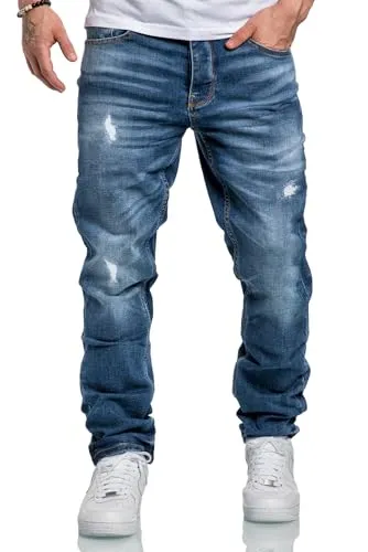 Amaci&Sons Herren Jeans Destroyed A7998 Hellblau W33/L30 - Stylische Herren Jeans im Regular Straight Fit mit modischem Destroyed-Look. Ideal für lässige Outfits und optimalen Tragekomfort.