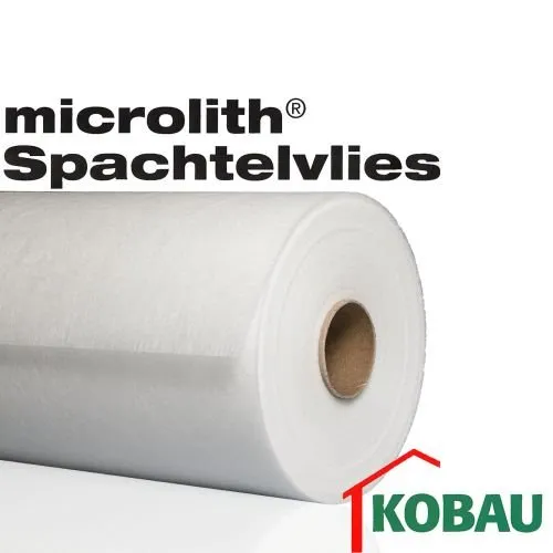 microlith Spachtelvlies KOBAU Innen + Außen - Hochwertiges Glasfaservlies für Innen- und Außenanwendungen, wasserfest und verrottungsbeständig, ideal für langlebige Wandgestaltung.