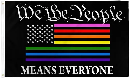DRAPEAU WE THE PEOPLE ARC-EN-CIEL 150x90cm - DRAPEAU NOUS PEUPLE DES ÉTATS-UNIS