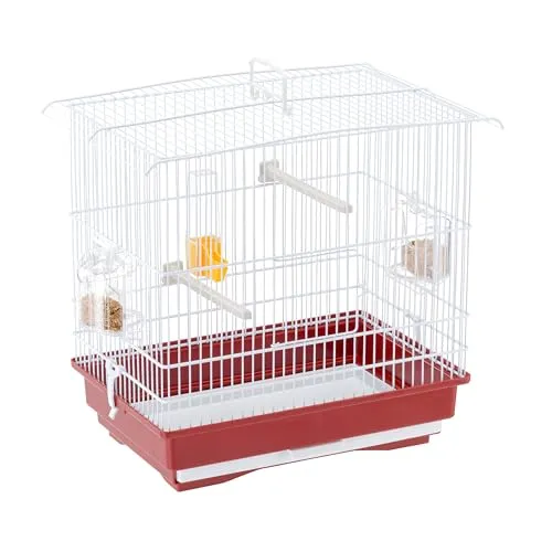 Ferplast Vogelkäfig für Kanarienvögel - Robuster Käfig aus lackiertem Metall mit praktischen Futterautomaten, ideal für kleine Vögel. Leicht zu reinigen und mit Tragegriff für einfachen Transport.