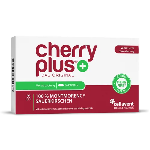 CHERRY PLUS Montmorency-Sauerkirsch-Kapseln 60 St - rezeptfrei, unterstützt die Gesundheit auf natürliche Weise