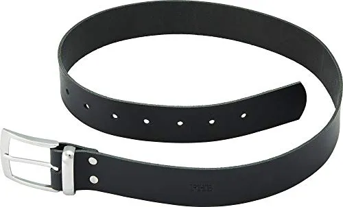 FHB Ledergürtel "Burkhard" - 105 cm, schwarz - Robuster Ledergürtel aus echtem Rindleder mit feuchtigkeitsresistenter Eindornschnalle, ideal für Arbeitskleidung und Uniformen.