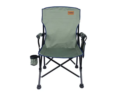Tchibo - Tambu Camping-Faltstuhl »Nadira« - olivgrün - Camping-Möbel mit Getränkehalter und seitlicher Aufbewahrungstasche, schnell auf- und abbaubar, aus 100% recyceltem Polyester, ideal für umweltbewusste Camper.