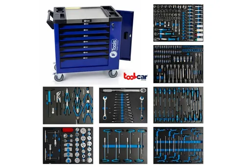 Toolcar Werkzeugwagen F-Tools Werkstattwagen XXL mit 8 Schubladen - Robuster Werkzeugwagen mit 8 geräumigen Schubladen und 4 stabilen Rollen für einfachen Transport. Ideal für die Werkstatt oder Garage und sorgt für Ordnung bei Ihren Werkzeugen.