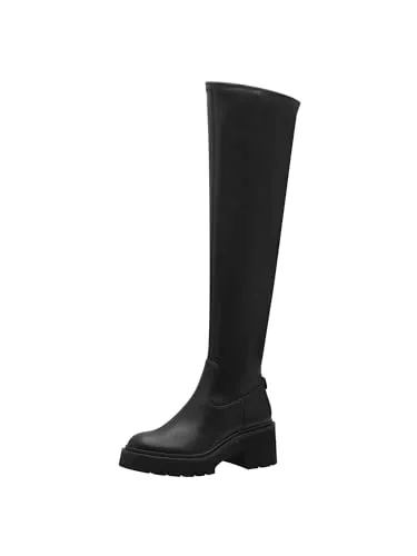 Tamaris Overknee 1-25621-43 001 - Wanderschuhe mit 7 cm Absatzhöhe, ideal für stilvolle Outdoor-Aktivitäten und komfortable Passform dank hochwertigem Materialmix.