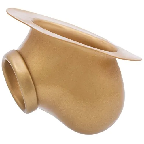 TOYLIE Latex Penishülle Ben gold mit Basisplatte zum ankleben an Latexkleidung - Penis-Sleeve mit 3,5cm Penisring (dehnbar) am Schaft und Hodensack - MADE IN GERMANY