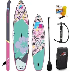 F2 SUP Stand Up Paddle Board Retro Bloom Hibiskus Damen 341cm - Multicolor SUP Board für Damen, ideal für entspannte Paddeltouren und stylische Auftritte auf dem Wasser.