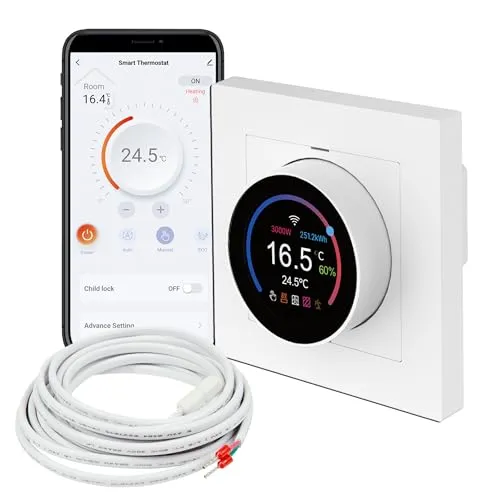 Mi-Heat TH11 WiFi Smart Raumthermostat weiß - für Fussbodenheizung Temperaturregler Thermostat Tuya App