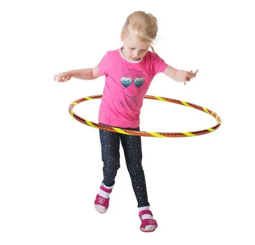 Hoopomania Hula-Hoop-Reifen Funny für Kinder, Ø 60 cm, Orange-Gelb - Bunter Hula-Hoop-Reifen mit einem Durchmesser von 60 cm, ideal für Spaß und Bewegung. Perfekt für aktive Kinder und fördert die Koordination.