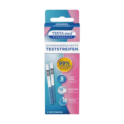 Testamed Schwangerschafts Frühtest Teststreifen 1 St - Medizinischer Bedarf, zuverlässiger Frühtest für eine frühzeitige Schwangerschaftsdiagnose, einfach und schnell anzuwenden.