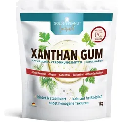 GOLDEN PEANUT Xanthan Gum Pulver 1 kg - Vielseitiges Verdickungsmittel - Ideal für die Zubereitung von Dressings und Soßen, stabilisiert Emulsionen und ist kalorienarm. Perfekt für die molekulare Küche und glutenfreie Rezepte. Einfach zu verwenden, sowohl in heißer als auch kalter Form.