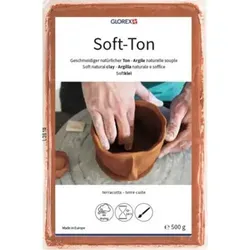 Soft-Ton Modelliermasse gebrauchsfertig weich lufthärtend terracotta 500 g - Orange