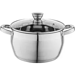 Florina INOX POT OLIVER 22 CM - Hochwertiger Edelstahl Kochtopf mit Deckel - Kochtopf aus rostfreiem Edelstahl, 4,3L Fassungsvermögen, ideal für gesundes Kochen und langlebig im Gebrauch.