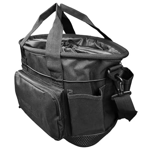 Driver13 Putztasche Pferdepflege, Grooming Bag Reitsport Stall, Putzzeug Tasche mit Tragegriffen und Fächern, schwarz