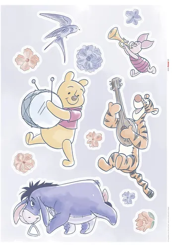 Komar Dekosticker Winnie Pooh Flowers 50 x 70 cm